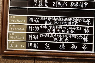 還暦大同窓会 開会前受付状況